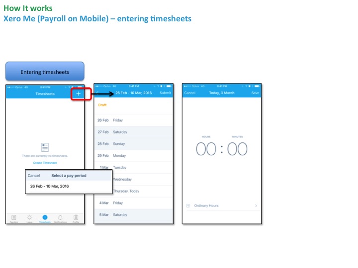 Xero Me mobile App for employee payroll